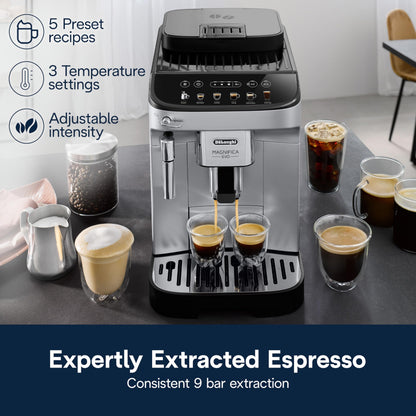 De'Longhi Magnifica Evo Automatic Espresso & Coffee Machine with Manual Milk Frother for Latte, Cappuccino, Iced Coffee, Built-in Grinder, ECAM29043SB