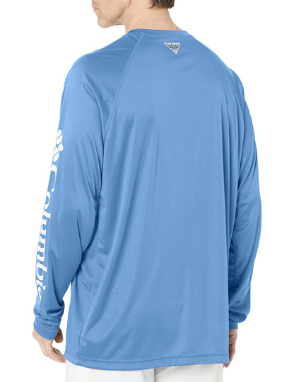 Columbia Men's Terminal Tackle Long Sleeve Fishing Shirt, White Cap/White Logo, XX-Large