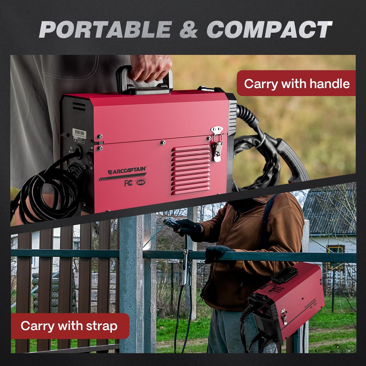 ARCCAPTAIN 130A MIG Welder, 110V Flux Core MIG Welder/Lift TIG/Stick 3 in 1 Welding Machine with Synergy, IGBT Inverter Portable Gasless Welder Equipment with Welding Gun and 2lb Welding Wire