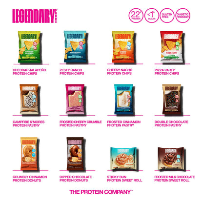 Legendary Foods 22g Protein Pastry+ S'mores Low Carb Meal Replacement Bar - Low Glycemic, Gluten Free Protien Snacks - Healthy Keto Snack Box, 8x Zero Sugar Energy Bars - Bariatric Diabetic Friendly