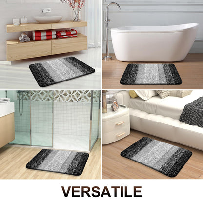 OLANLY Bathroom Rugs Mat 30x20, Extra Soft Absorbent Microfiber Bath Rugs, Rubber Backing, Quick Dry, Machine Washable Bath Mats for Bathroom Floor, Tub and Shower, Home Decor Accessories, Black