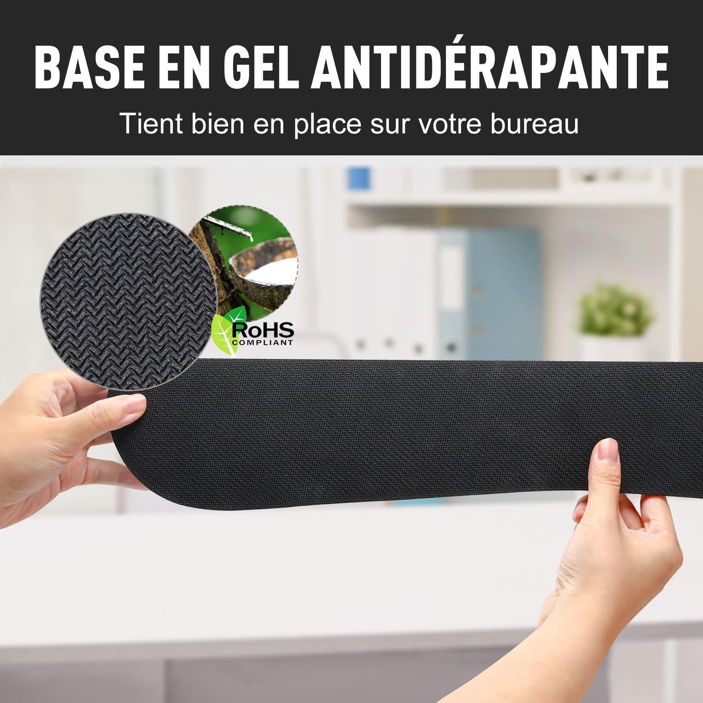 Gimars Upgrade Enlarge Silky and Superfine Fabric Gel Memory Foam Keyboard Wrist Rest Set, Ergonomic Keyboard Mouse Wrist Support for Typing Pain Relief, Comfort for Office, Gaming, Computer, Black