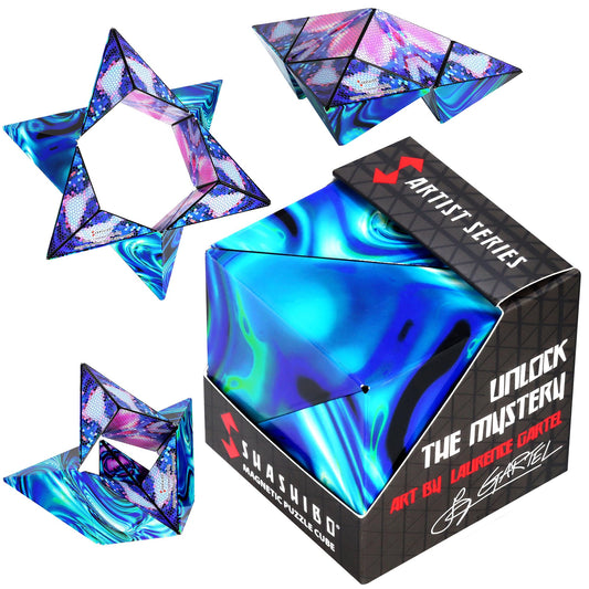 Shashibo Shape Shifting Box - Award-Winning STEM Fidget Toy with Strong Magnets - Fidget Cube Transforms Into 100+ Shapes, Christmas Stocking Stuffers Gift for Kids, Teens, and Adults (Mystic Ocean)