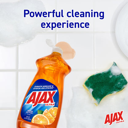 Ajax Ultra Liquid Dish Soap Orange Scent, Triple Action, 90 fl oz Bottle
