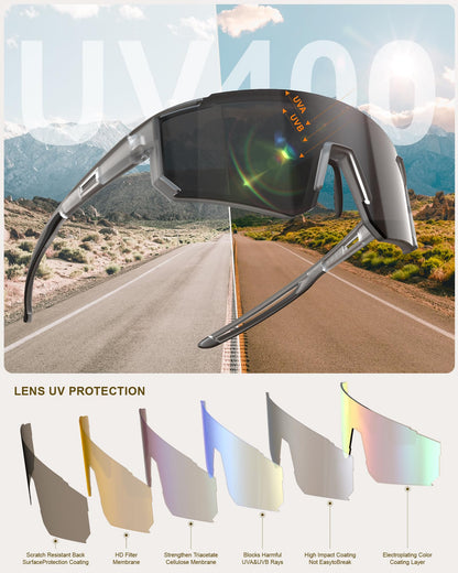 OUKEMAX Polarized Sport Sunglasses-Men-Women Running-Sunglasses: Cycling Sun Glasses UV Protection Driving Fishing 3packs