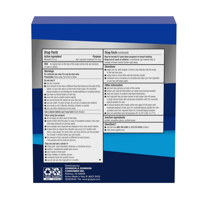 Men’s Rogaine Extra Strength 5% Minoxidil, Topical Solution for Thinning & Hair Loss, Clinically Proven FDA Approved Minoxidil for Men Treatment, Regrow Fuller Hair, 3 Month Supply, 3 Bottles