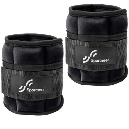 Sportneer Adjustable Ankle Weights for Women and Men 7 lbs/Pair Adjustable Leg Weights with Secure Straps, Strength Training Weighted for Yoga, Walking, Running, Aerobics, Gym, Physical Therapy