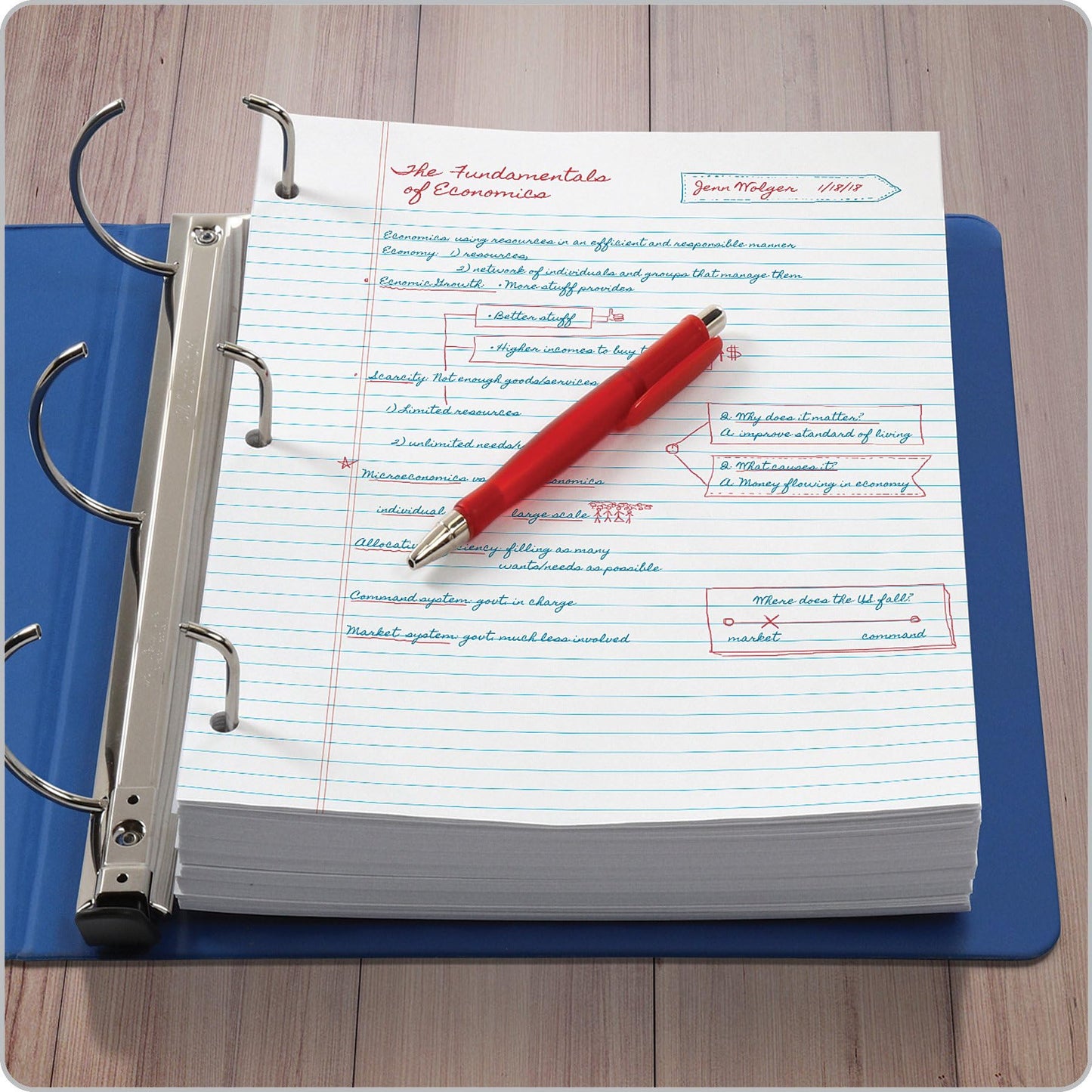 Oxford Loose Leaf Paper, 500 Sheets, College Rule Filler Notebook Paper, 8-1/2" x 11", 3-Hole Punched Fits 3-Ring Binders (62349)