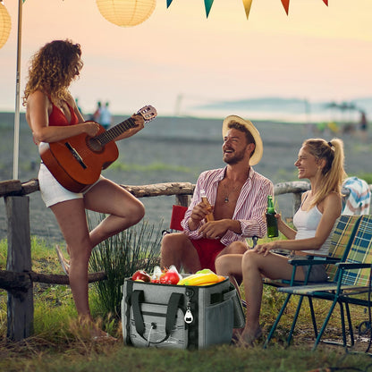 Maelstrom Soft Cooler Bag,Soft Sided Cooler,30 Cans Collapsible Cooler,Insulated Ice Chest,Large Leakproof Camping Cooler,Portable Travel Cooler for Kayaking,Beach,Gray, MSCB03