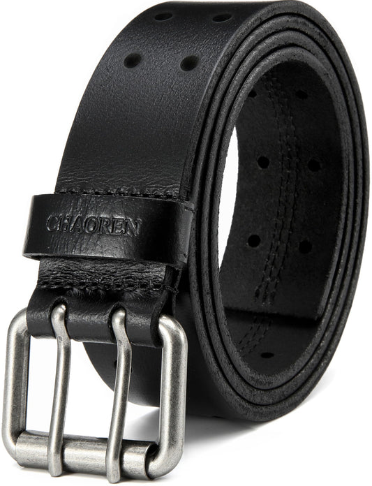 CHAOREN Work Belts for Men Heavy Duty - 1.5" Full Grain Leather Belt Casual - Fully Adjustable, Double Prong