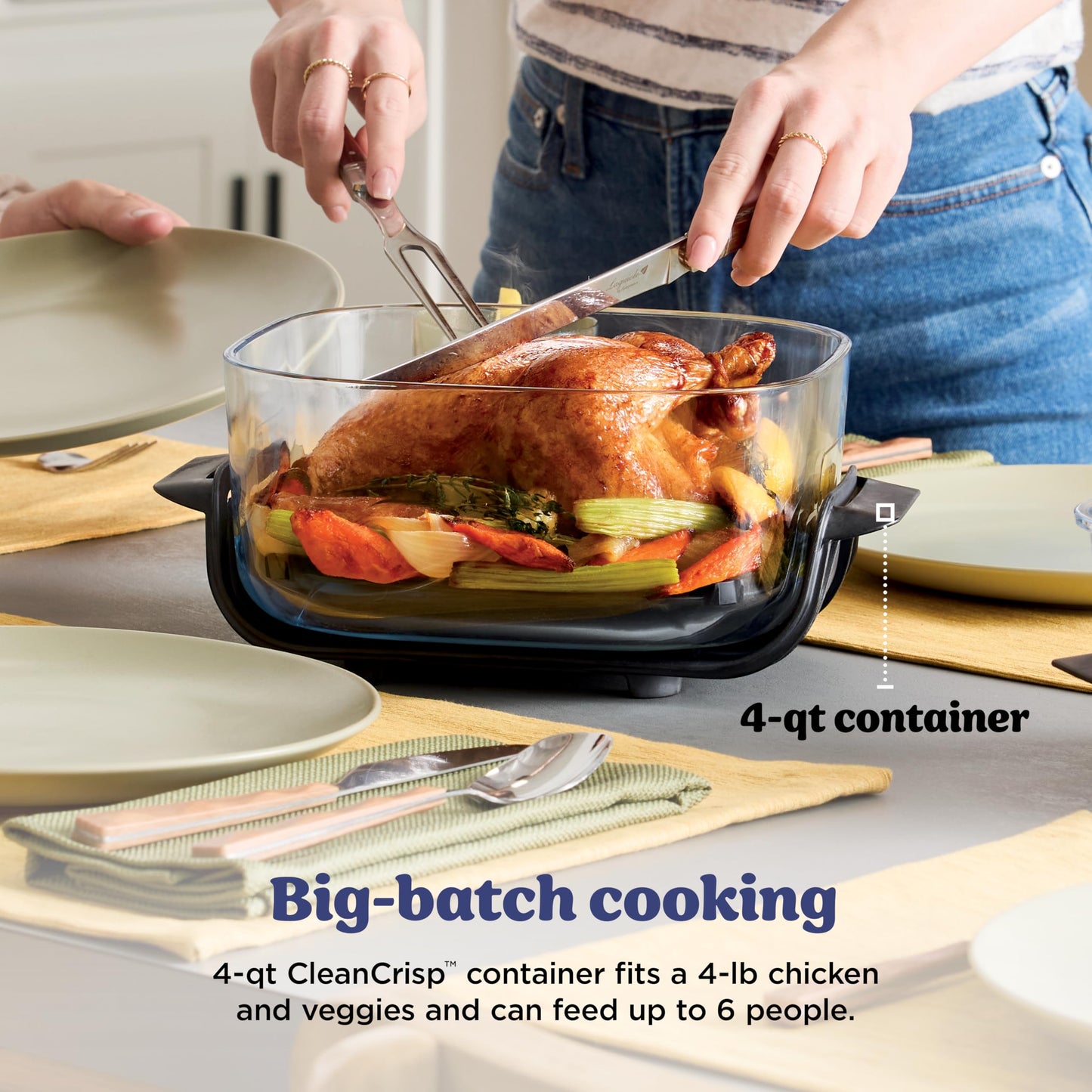 Ninja | Air Fryer | Crispi 4-in-1 Portable Cooking System | 4QT & 6 Cup Glass Containers, Crisper Plates & Storage Lids Included | Microwave, Freezer & Dishwasher Safe | Frosted Lilac | FN101PR