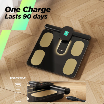 RunStar Smart Scale FSA&HSA Eligible, 8 Electrodes Digital Bathroom Scale for Body Weight and Fat, BMI, Muscle Mass 28 Body Composition Measurement, with Full-Color TFT LCD on Retractable Handle