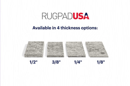 RUGPADUSA - Dual Surface - 9'x12' - 1/2" Thick - Felt + Rubber - Non-Slip Backing Rug Pad - Adds Comfort and Protection - for Hard Surface Floors