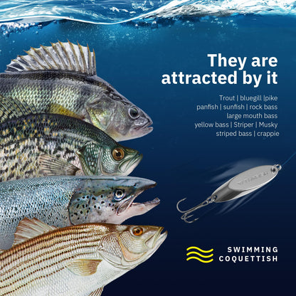 THKFISH Fishing Lures Trout Lures Fishing Spoons Lures for Trout Pike Bass Crappie Walleye Color B Single Hook 1-1/5oz 5pcs