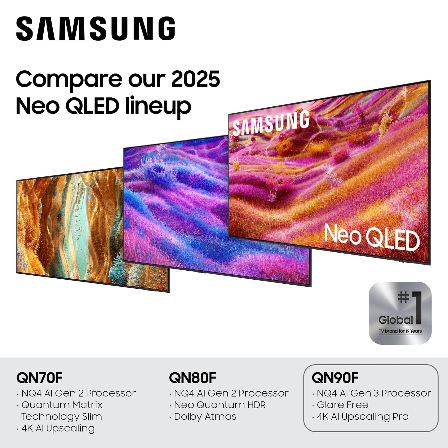 Samsung 98-Inch Class Neo QLED 4K QN90F Series, Vision AI, Mini LED Smart TV (2025 Model, 98QN90F) Neo Quantum HDR+, Object Tracking Sound+ w/Dolby Atmos, Glare Free, Gaming Hub, Alexa Built-in