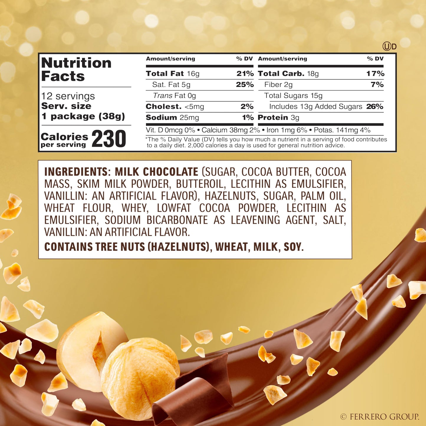 Ferrero Rocher, 24 Count, Premium Gourmet Milk Chocolate Hazelnut, Individually Wrapped Candy for Gifting, Mother's Day Gift, 10.5 oz