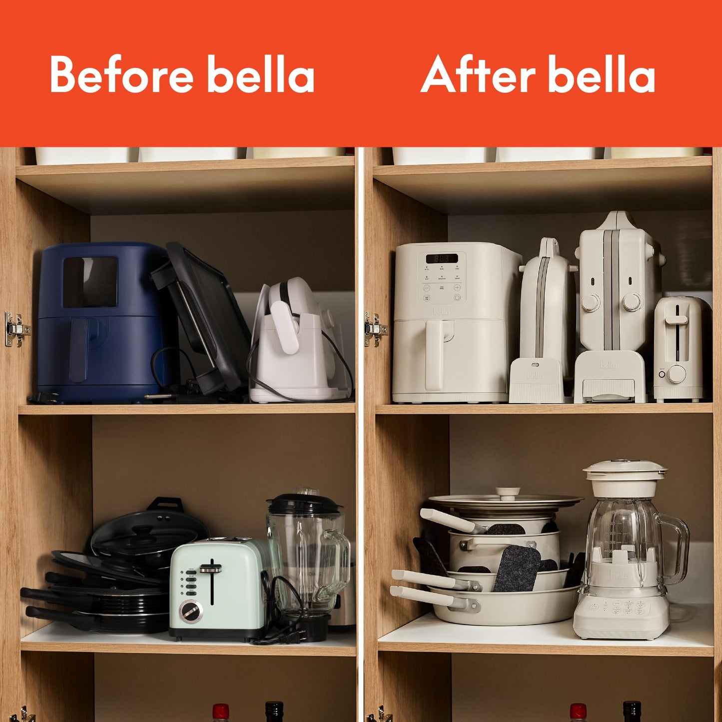 bella Flip-n-Store Belgian Waffle Maker, EverGood™ Ceramic Nonstick Coating, Fits-anywhere™ Kitchenware, Power Indicator Light & Touch Handle, 7” Wide & 1" Deep Plates, 1000 Watt, Oatmilk