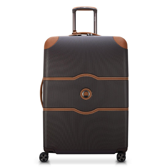 DELSEY PARIS Chatelet Air 2.0 Hardside Luggage with Spinner Wheels, Chocolate Brown, Checked-Large 28 Inch