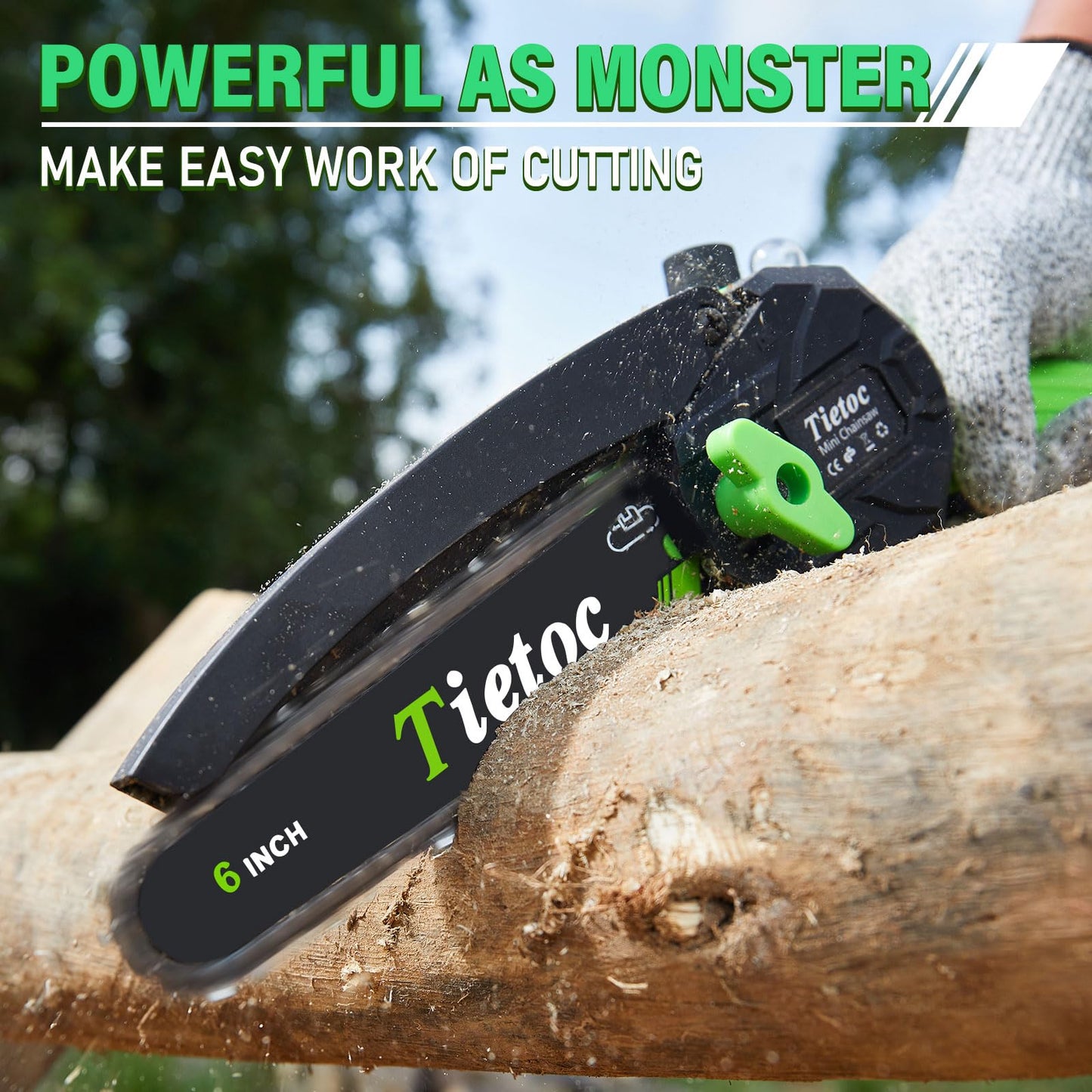 Tietoc Chainsaw 6 Inch Mini Electric Chainsaw Cordless Battery Powered, Hand Held Saw for Wood/Trees Trimming, Tools for Household and Garden, Chain Saw Gift for Men Dad Husband Fathers Gardener 2025