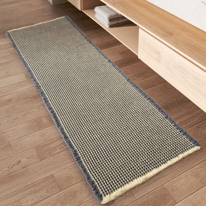 Upgraded Waffle Runner Rug Super Absorbent Non Slip Bath Mats for Bathroom Washable Bathroom Runner Rug with Tassels, Ideal for Hallway Bedroom Laundry Room, Dark Grey & Yellow, 2' x 6'(24" x 72")