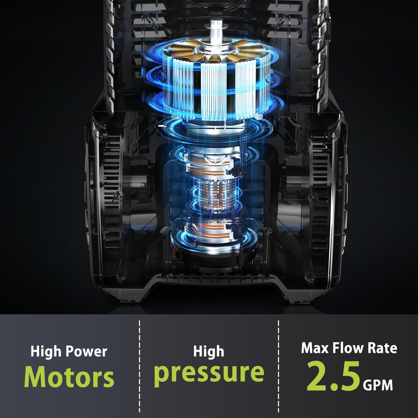 5000 Max Adjustable PSI Pressure Washer, 2 Max GPM Power Washer with 33 FT Hose Reel, Steel Wand, 500ml Foam Cannon, 4-Nozzle Set, Electric Pressure Washer for Cars, Fences, Patios