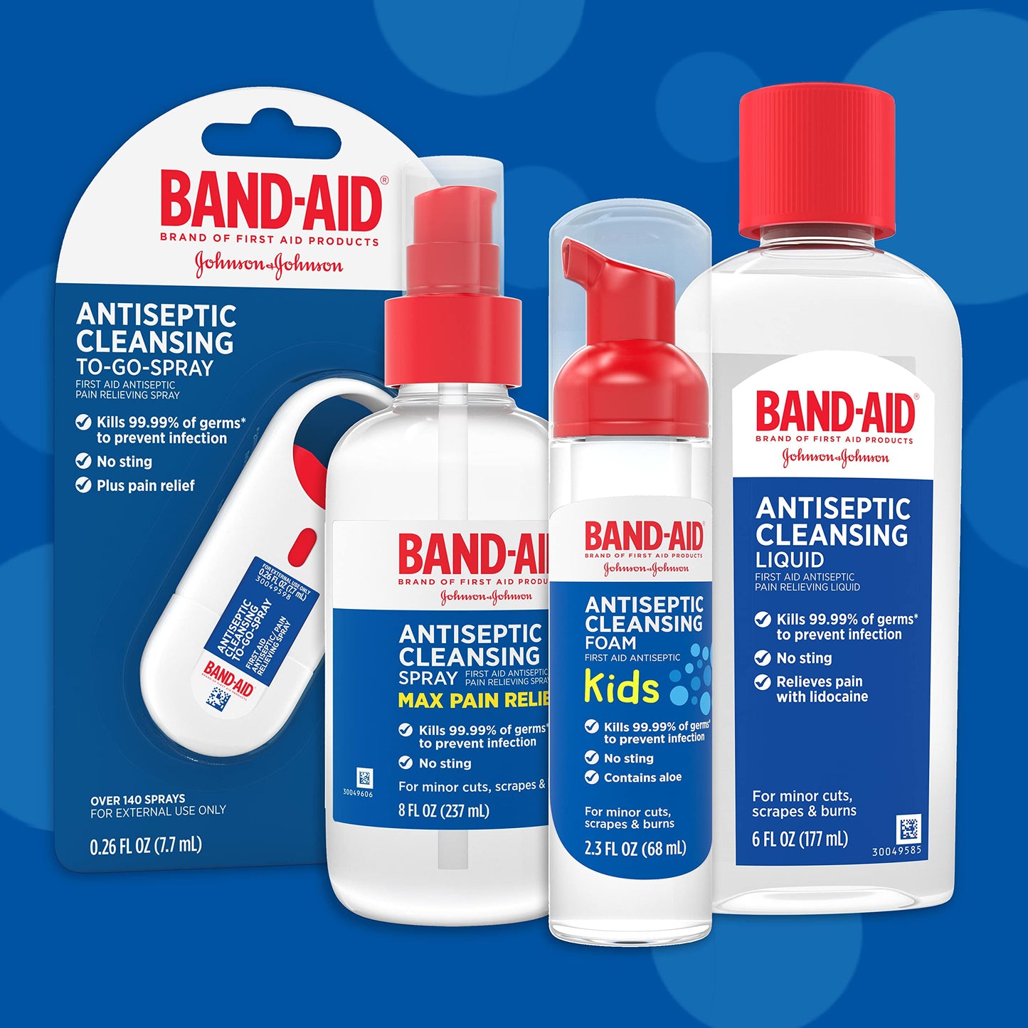 Band-Aid Brand Antiseptic Cleansing Spray, First Aid Antiseptic Spray Relieves Pain & Kill Germs, with Benzalkonium Cl Wound Antiseptic & Pramoxine HCl Topical Analgesic, 2 x 8 fl. oz