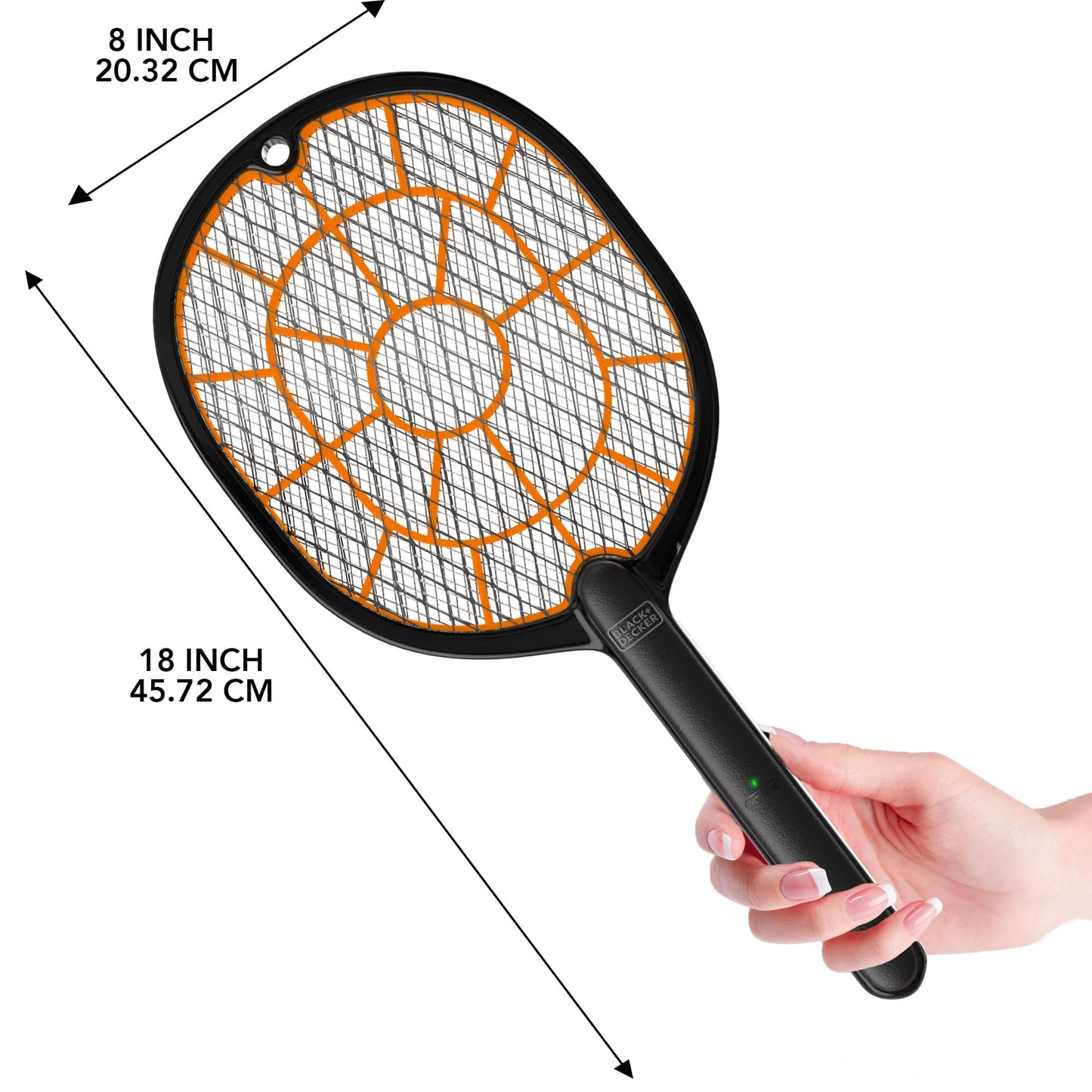 Bug Zapper Racket – Electric Fly Swatter for Gnats, Mosquitoes, & More – Harmless-to-Humans Outdoor Bug Zapper Battery Operated – Handheld Electric Fly Swatter –Indoor Racket