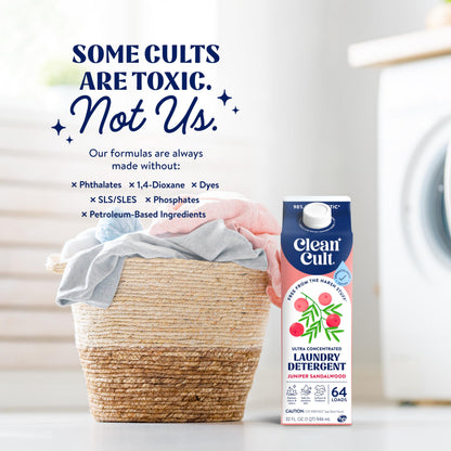 Ultra Concentrated Liquid Laundry Detergent Soap, 192 loads (96 oz), Long Lasting Scent, 90% Less Plastic, No Harsh Chemicals, Juniper Sandalwood, Defeats Stains & Odors, HE/Standard Compatible