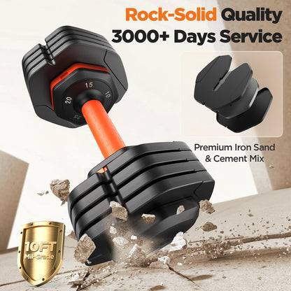 Adjustable Dumbbells Set 25LB, Weights Dumbbells Set 5/10/15/20/25lbs, Anti-Slip Handle for Exercise Fitness Workout Adjustable dumbbell set 2 (25, Pounds)