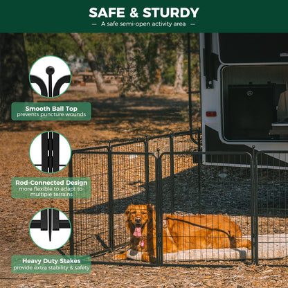FXW Rollick Unleashed Dog Playpen for Indoor, Yard, RV Camping, 45 inch 16 Panels for Large Dogs│Patented