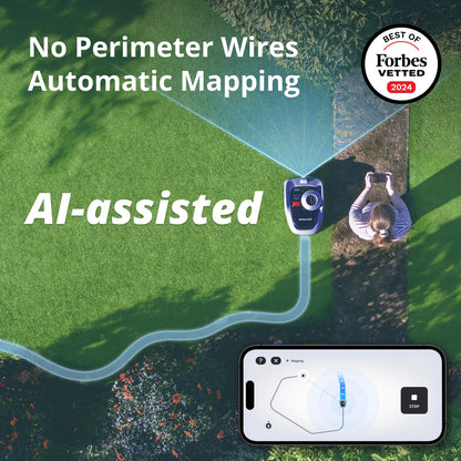 Segway Navimow i105N Robot Lawn Mower Perimeter Wire Free 1/8 Acre RTK+Vision Robotic Lawnmower, AI-Assisted Mapping, Virtual Boundary, APP Control, 58dB(A) Quiet, Multi-Zone Management