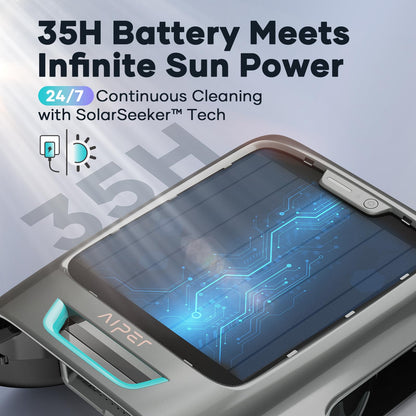 AIPER Surfer S2 Solar Pool Skimmer with APP Support, 24/7 Cleaning, Dual Charging Modes, Smart Obstacle Avoidance, Ideal for All Swimming Pool Types