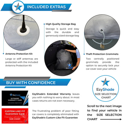 EzyShade 10-Layer Truck Cover Waterproof All Weather. See Vehicle Size-Chart for Accurate Fit. Full Outdoor Pickup Truck Covers for Silverado F150 RAM 1500. Sun Wind Rain. Size T4 (See SizeChart)