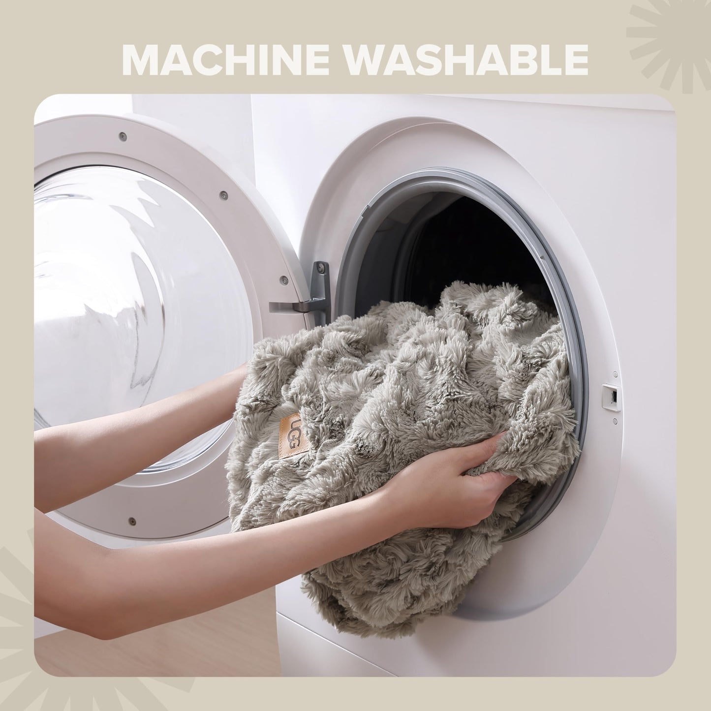 UGG Adalee Faux Fur Throw Blanket Luxury Lightweight Cozy Soft Throw for Couch Bed or Chair Hypoallergenic Machine Washable Double-Sided Fluffy Blanket Home Decor, 50-inch x 70-inch, Seal Grey