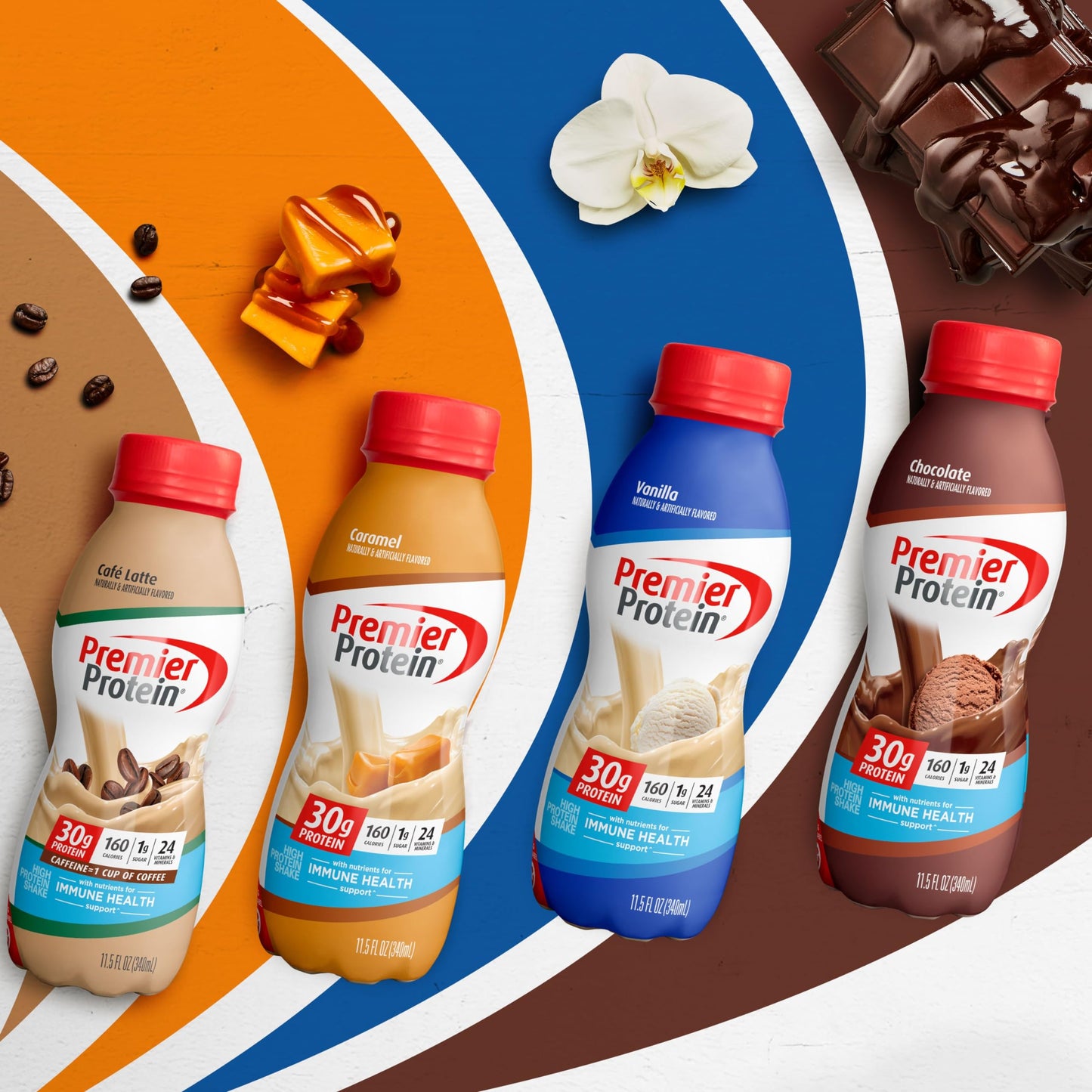 Premier Protein Shake, Vanilla, 30g Protein, 1g Sugar, 24 Vitamins & Minerals, Nutrients to Support Immune Health 11.5 fl oz, 12 Pack