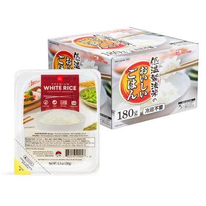 IRIS Instant White Rice (10 Pack), Ultra Premium Japanese Short Grain Sushi Sticky Rice, Microwave for 80 seconds (1.2 Minutes), Gluten Free Vegan, Grown Polished and Packed in Japan