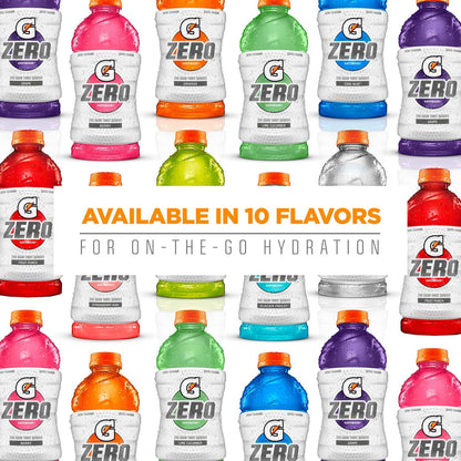 Gatorade G Zero Sports Drink, Fruit Punch, Orange, Grape Variety Pack, 12 Fl Oz (Pack of 18)