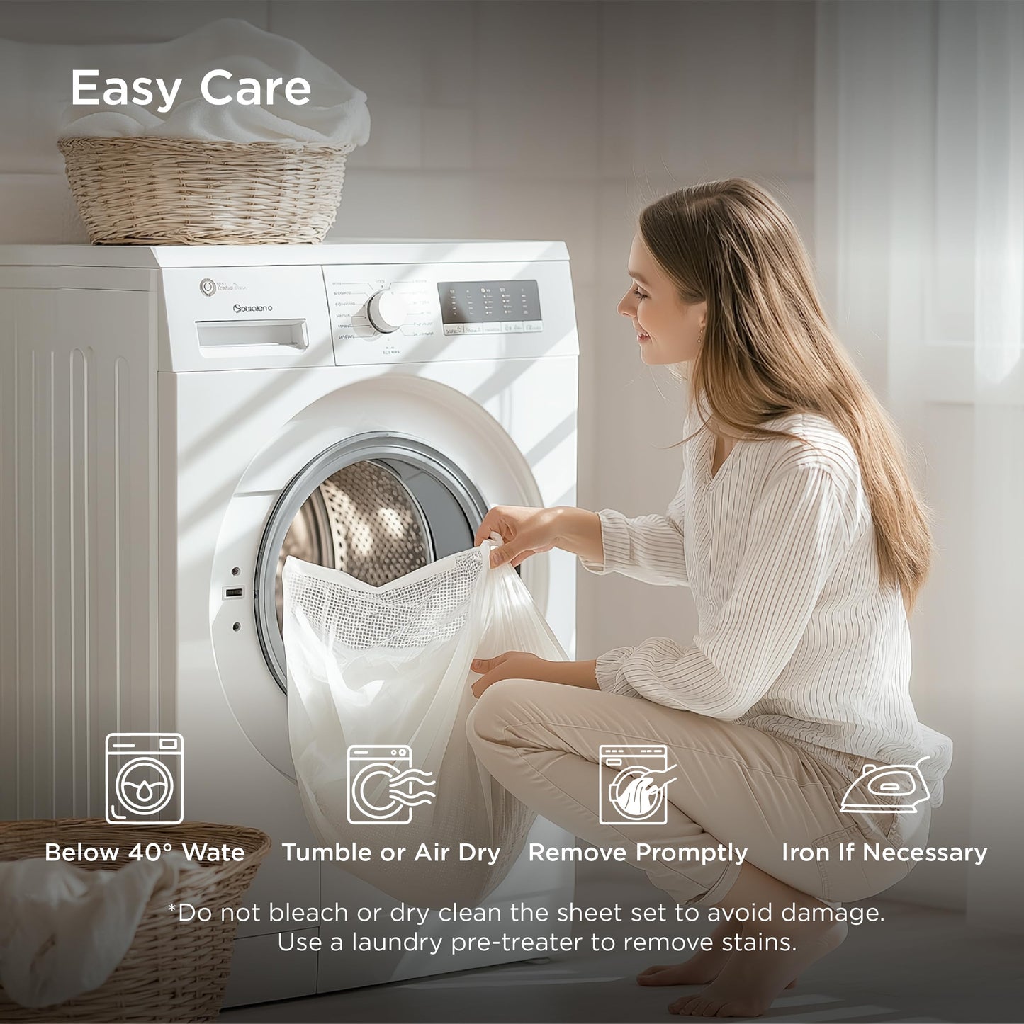 Bedsure Queen Sheet Set, Cooling Sheets for Queen Size Bed Set, Rayon Derived from Bamboo, Breathable & Soft, Deep Pocket Up to 16 Inches, Hotel Luxury Silky Bedding for Hot Sleepers, White