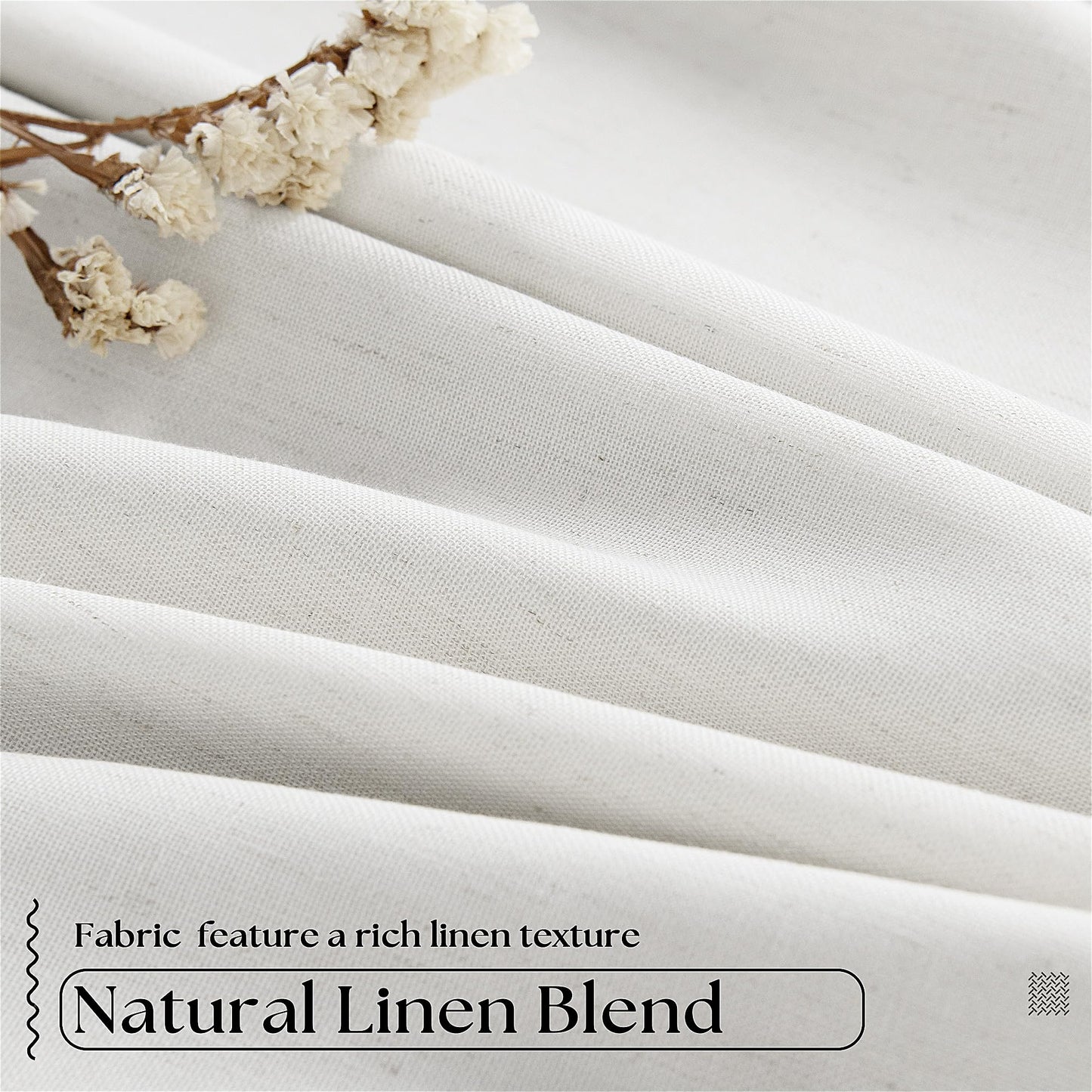 102 Inch 100% Blackout Linen Pleated Curtain 60 Inch Wide 1 Panel for Living Room Pinch Pleat Back Tab Black Out Drapes Memory Shape Heat Reducing 2 Layer Curtain Bedroom Sliding Door 102 Inches Long
