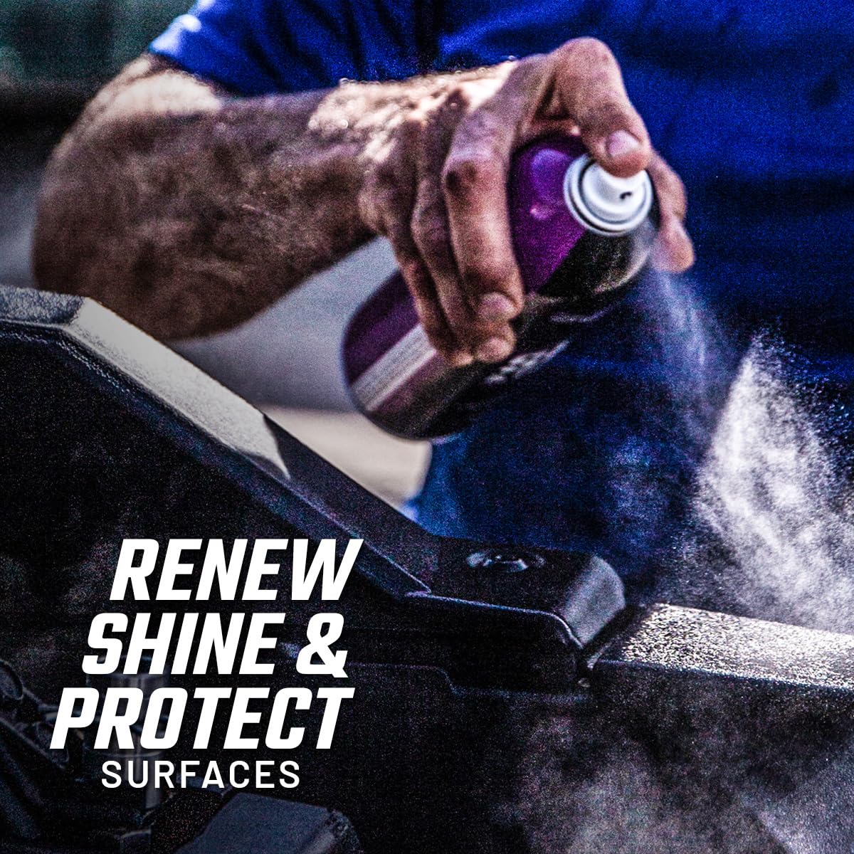 Slick Products Multi-Surface Shine & Protectant Spray, Renew Vinyl, Plastic, Rubber, Trim, Car, Truck, Motorcycle, Dirt Bike – UV Protection, No Drip Formula, 17.35 fl oz (12-Pack)