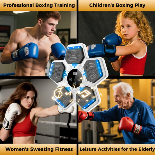 2025 Music Boxing Machine for Adults and Kids, Smart Interactive Boxing Training Equipment with Gloves Wall Mounted, Workout Punching Machine for Home,Office and Gym