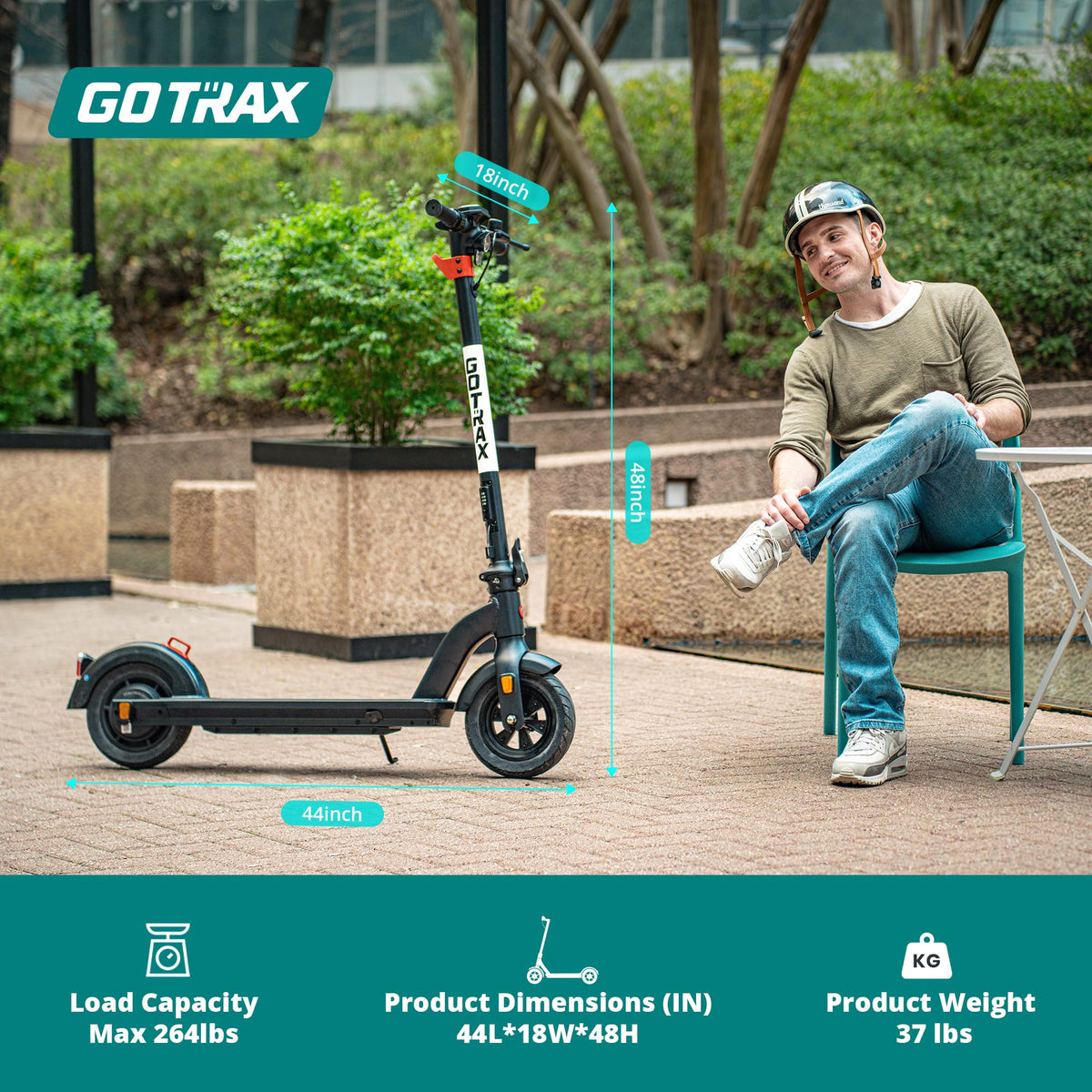 Gotrax G4 Electric Scooter, 10” Solid Tires, Max 25 Mile Range and 20Mph Power by 500W Motor, Double Anti-theft Lock, Bright Headlight and Taillight, 500W Foldable E Scooter for Adults
