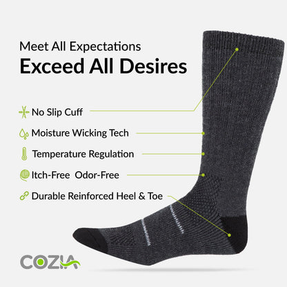 COZIA Merino Wool Socks Casual Warm Socks for Winter Cozy Boot Men & Women ML