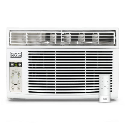 BLACK+DECKER Window Air Conditioner 8000 BTU, AC Window Unit Cools Up to 350 Square Feet, Window AC Unit with Remote Control, 3 Cooling Speeds and Fan Only Function, BD08WT6, White