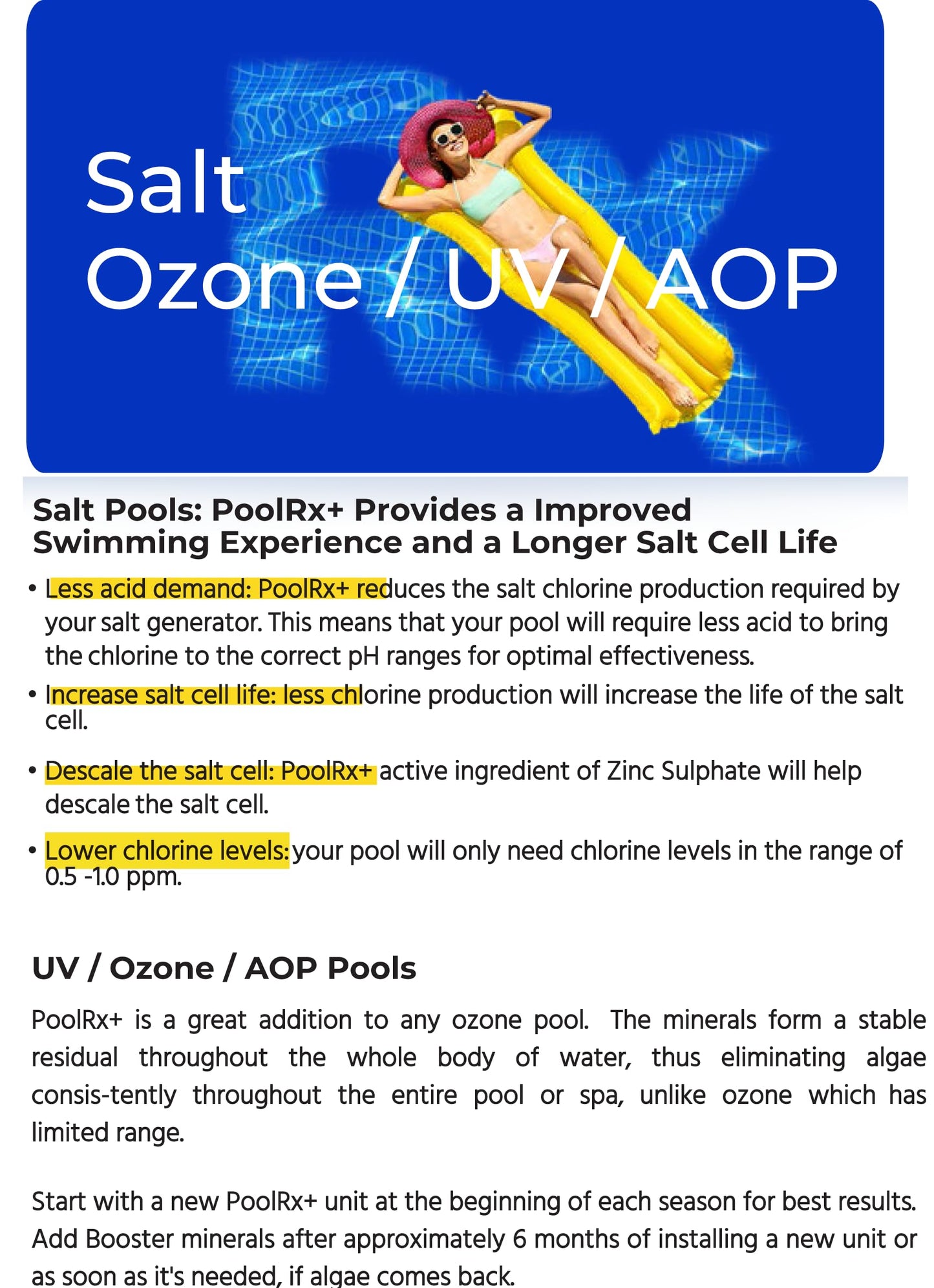 PoolRX+ pool unit 7.5k-20k gallons