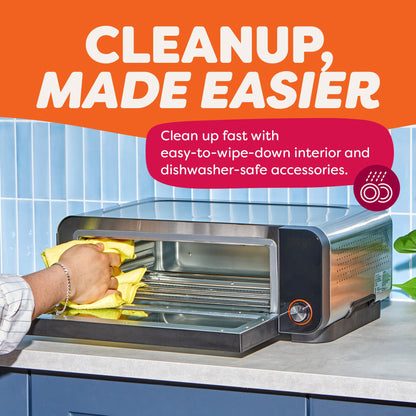 Instant Pot No Preheat Required* 6-in-1 Pizza and Toaster Oven with InstantHeat Technology, Fits a 12" Fresh or Frozen Pizza, Bake, Toast, Broil, & Reheat