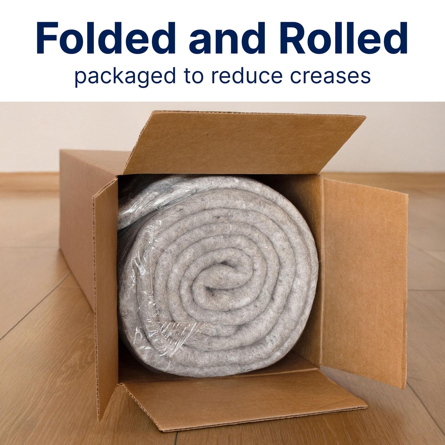 RUGPADUSA - Basics - 8'x10' - 1/4" Thick - 100% Felt - Protective Cushioning Rug Pad - Safe for All Floors and Finishes Including Hardwoods