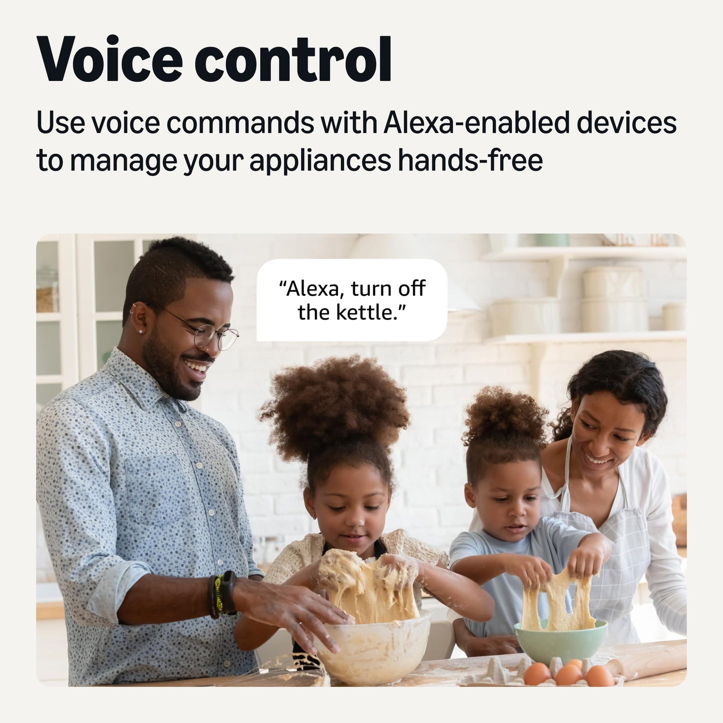 Amazon Basics Smart Plug, Works with Alexa Only, 2.4 GHz Wi-Fi, No Hub Required, 1 Pack, White