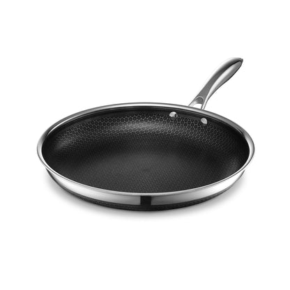 HexClad Hybrid Nonstick 12-Inch Frying Pan, Stay-Cool Handle, Dishwasher-Friendly, Oven-Safe Up to 900°F, Induction-Ready, Compatible with All Cooktops