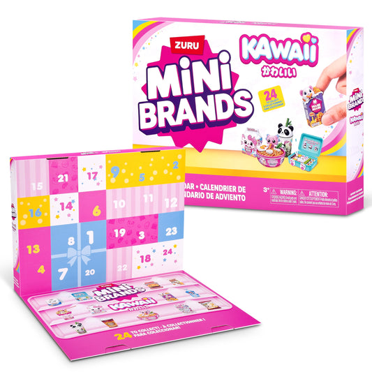 Mini Brands Kawaii Advent Calendar by ZURU, Collectible Seaonal Toys for Girls